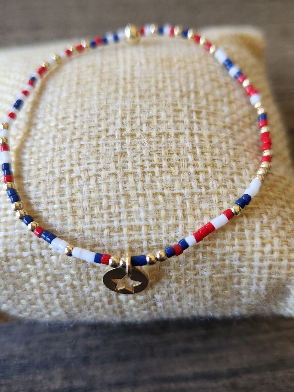 Enewton Gold Star Charm Beaded Bracelet - Red, White & Blue